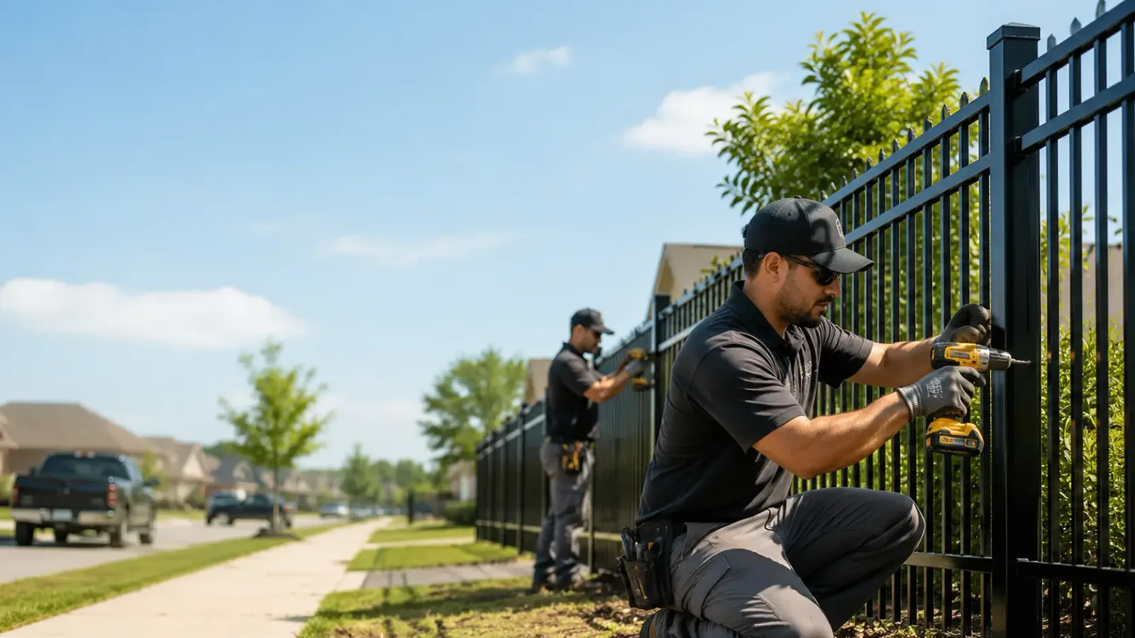 Metal Fence Installation in New Home, TX